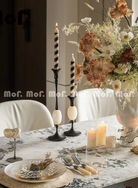 墨非 餐厅桌面花艺烛台组合摆件样板房售楼处办公室花艺花器软装