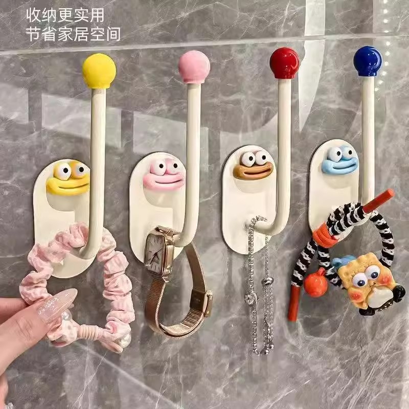 香肠嘴挂钩多巴胺免打孔挂钩浴室卫生间壁挂式粘钩毛巾收纳挂衣钩