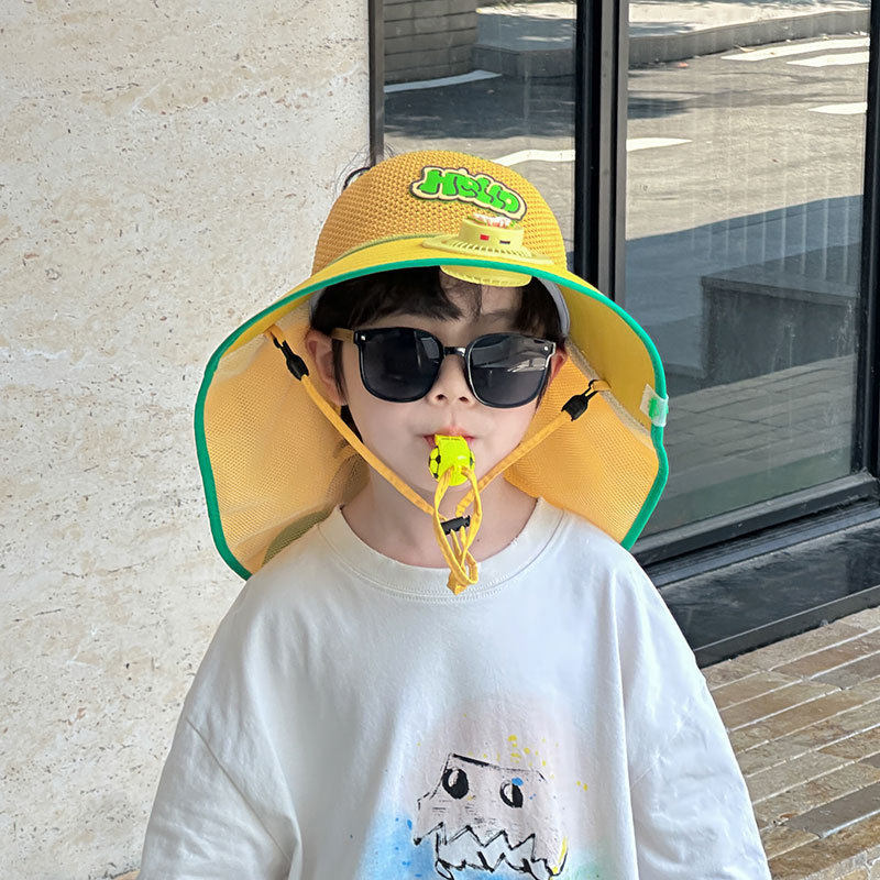 男童夏季大檐风扇遮阳帽