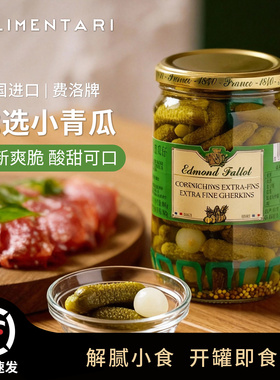 Alimentari法国费洛牌Edmond Fallot小青瓜酸黄瓜佐酒开胃菜680g