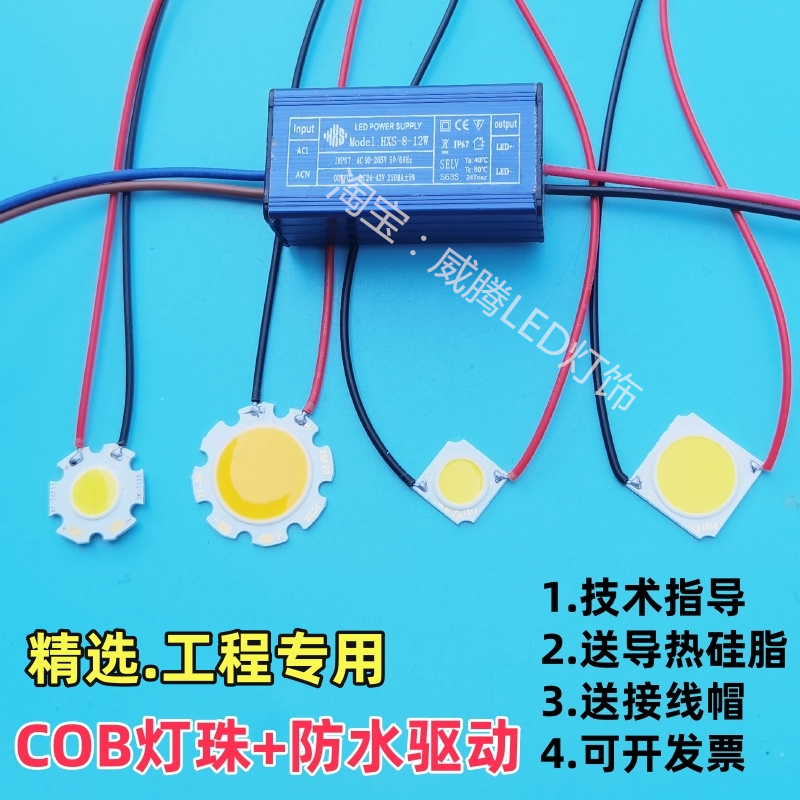 cob带线灯珠防水驱动LED灯