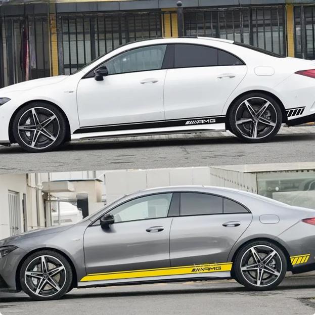 适用于奔驰CLA45车贴拉花CLA35 200 260个性改装车身侧裙装饰贴纸