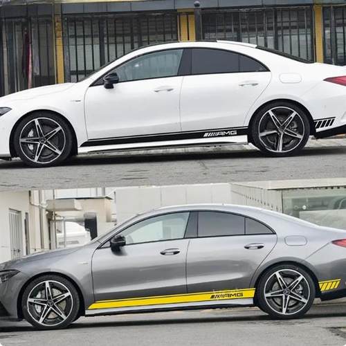 适用于奔驰CLA45车贴拉花CLA35 200 260个性改装车身侧裙装饰贴纸