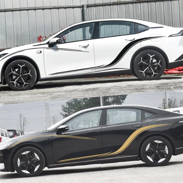 适用于深蓝SL03车贴拉花 L06 L07改装车身装饰运动腰线彩条贴纸花