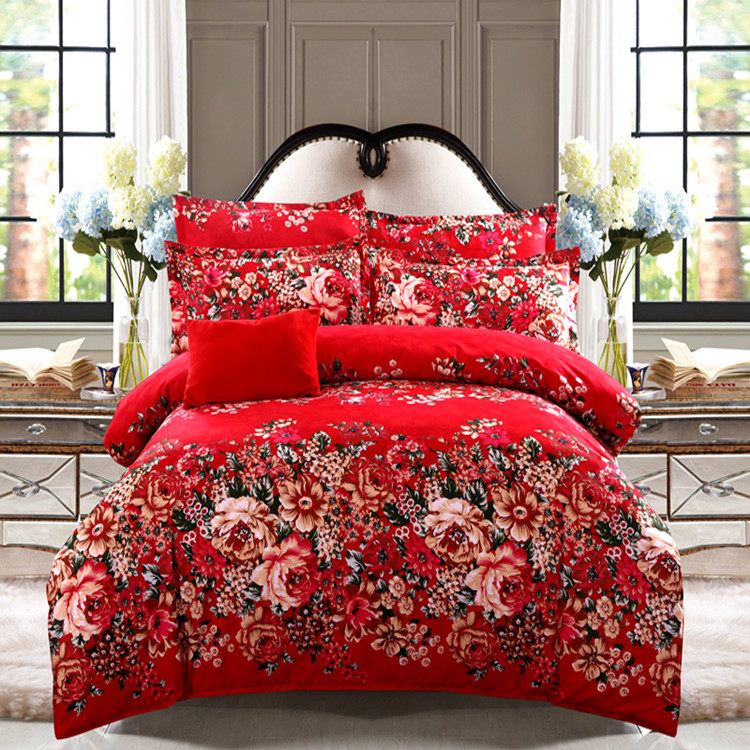 thickening Quilt cover singleton Double 1.5m marry Brushed Quilt cover 150x200X230 bright red 180X220X240in the Bedclothes , Quilt  category - from Buy2taobao.com to provide professional Taobao agent buy service