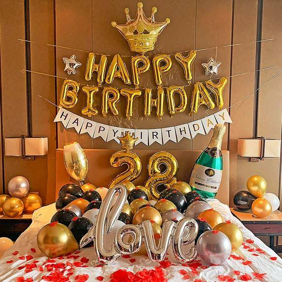 30岁成t人生日装饰景布惊置pary派对喜背景墙气球套场餐轻奢风女U