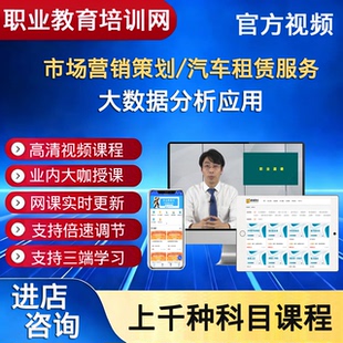 职业技能市场营销策划汽车租赁服务大数据分析应用视频课程
