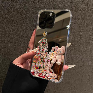公仔圣诞树镜面手机壳适用iPhone17promax星黛露苹果16玲娜贝儿13OPPOReno14镜子三星S25华为P80VIVO小米1512