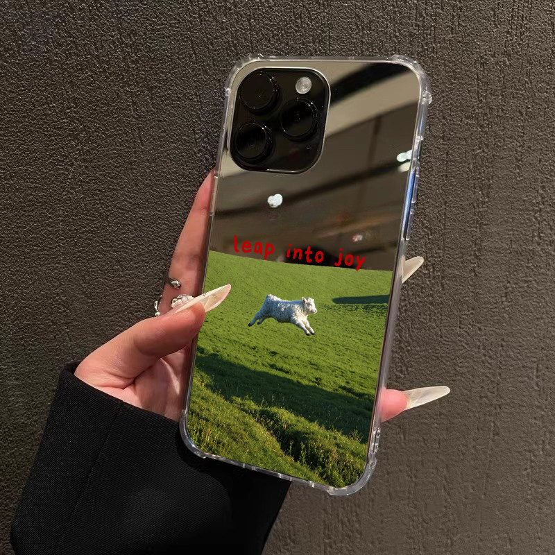 治愈小羊手机壳适用苹果iPhone17promax苹果16自由自在华为Mate70快乐OPPOReno15小羊羔小米13款三星S25Ultra