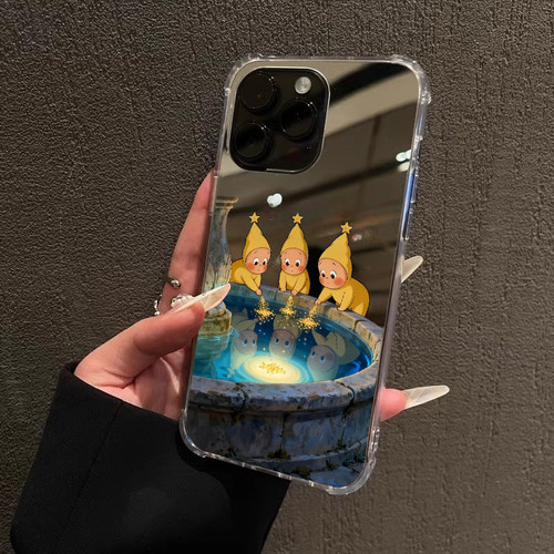许愿池星星人手机壳适用iPhone17pro max镜面苹果16pro好运1312OPPOReno14招财三星S25暴富华为P80VIVO小米15