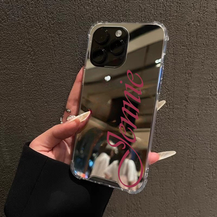 金珍妮jennie同款 镜面适用iPhone17promax苹果161413手机壳华为Mate70荣耀200小米15补妆镜OPPOReno13VIVOX90