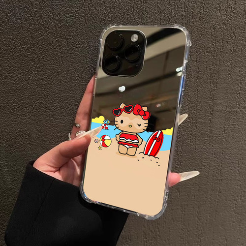 夏天黑皮kt猫手机壳适用苹果iPhone17promax苹果16pro治愈HelloKitty13华为Mate70荣耀400小米13P80三星S25女