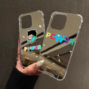 POWER GD手机壳苹果16promax权志龙14华为mate70权力vivoX90创意oppoReno12小米15镜面一加13荣耀三星s24补妆