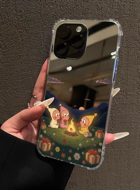星星人手机壳适用华为P80镜面一加ACE3圣诞节Mate60苹果17pro篝火之夜OPPOReno13VIVOS20风景小米14三星S25