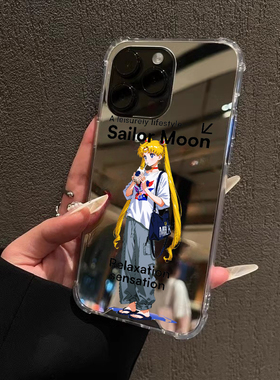 夏天手机壳适用华为P70P50月野兔美少女Mate60pro荣耀300动漫OPPOReno14镜面VIVOS20X100小米14苹果13三星S25