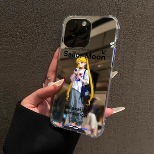 夏天手机壳适用华为P70P50月野兔美少女Mate60pro荣耀300动漫OPPOReno14镜面VIVOS20X100小米14苹果13三星S25