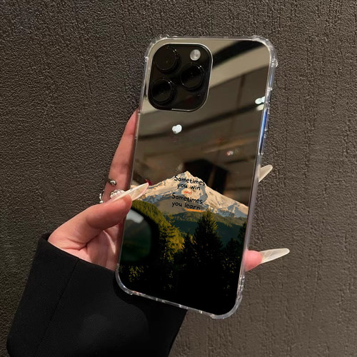 日照金山适用iPhone16promax苹果14雪山情侣款手机壳华为Mate70励志英文荣耀200小米15OPPOReno13镜面VIVOX90