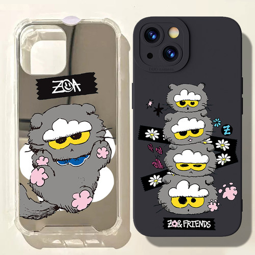 GD权志龙同款zoa猫手机壳适用华为P70P50一加ACE3镜面Mate60pro荣耀300OPPOReno14可爱VIVOS20小米15三星S25