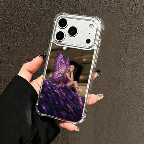 蝴蝶仙子手机壳适用苹果18promax镜面iPhone17pro芭比公主14小米15少女vivo华为Pura X View三星S26Ultra软胶