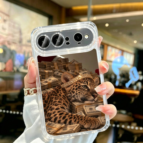 招财豹子手机壳适用华为PuraX View镜面阔直板苹果18pro金钱豹iPhone17发财豹OPPOReno14软胶13三星S25情侣款