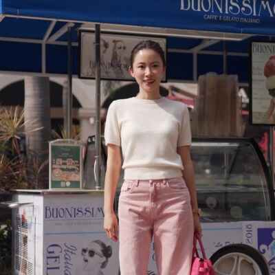 I INSIST 羊绒混纺 26早秋新款 拉达三角休闲日常百搭羊绒短袖