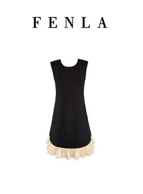 【惠姐私服】法式赫本风撞色拼接无袖背心裙连衣裙 82831-82832