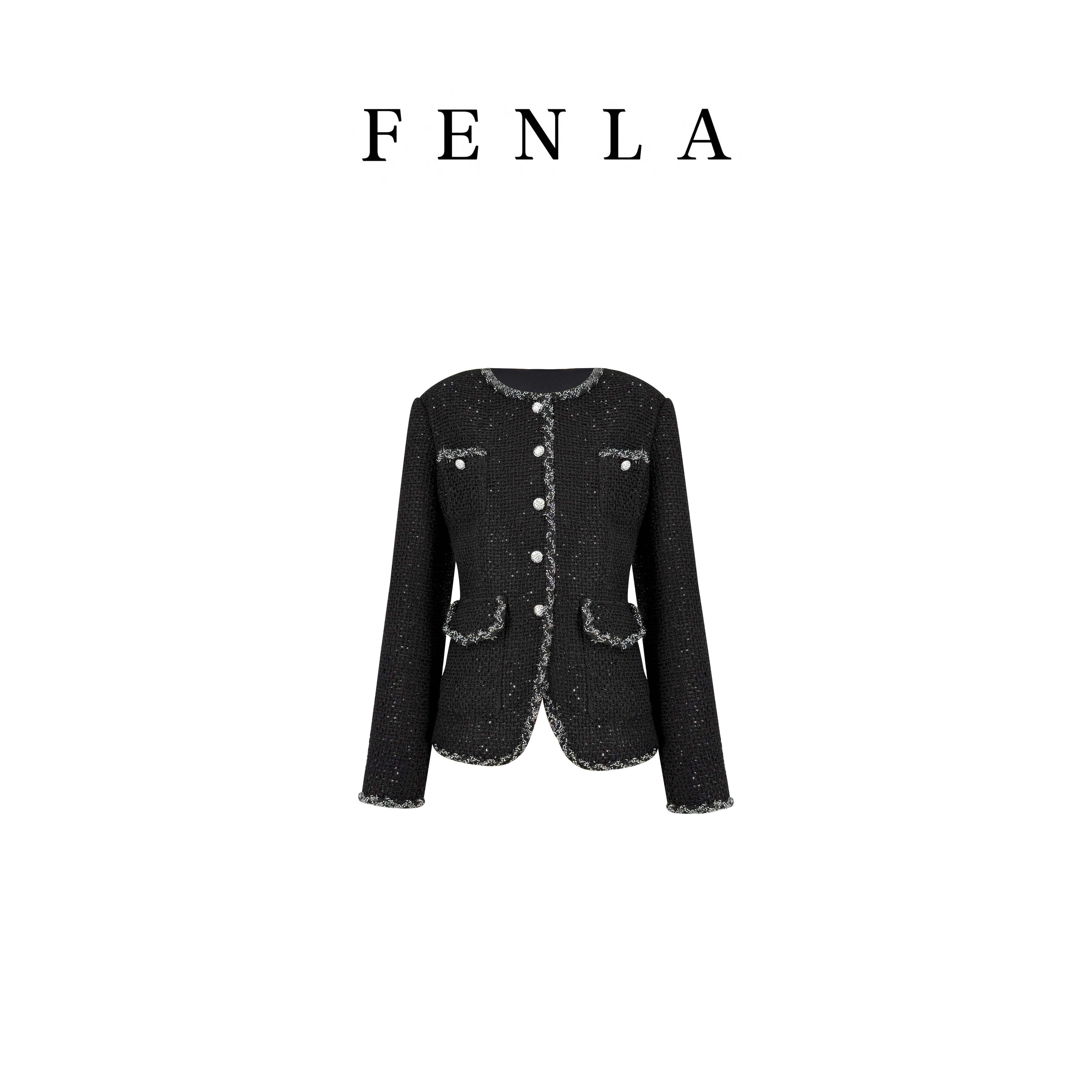 小香风圆领外套法式名媛风外套