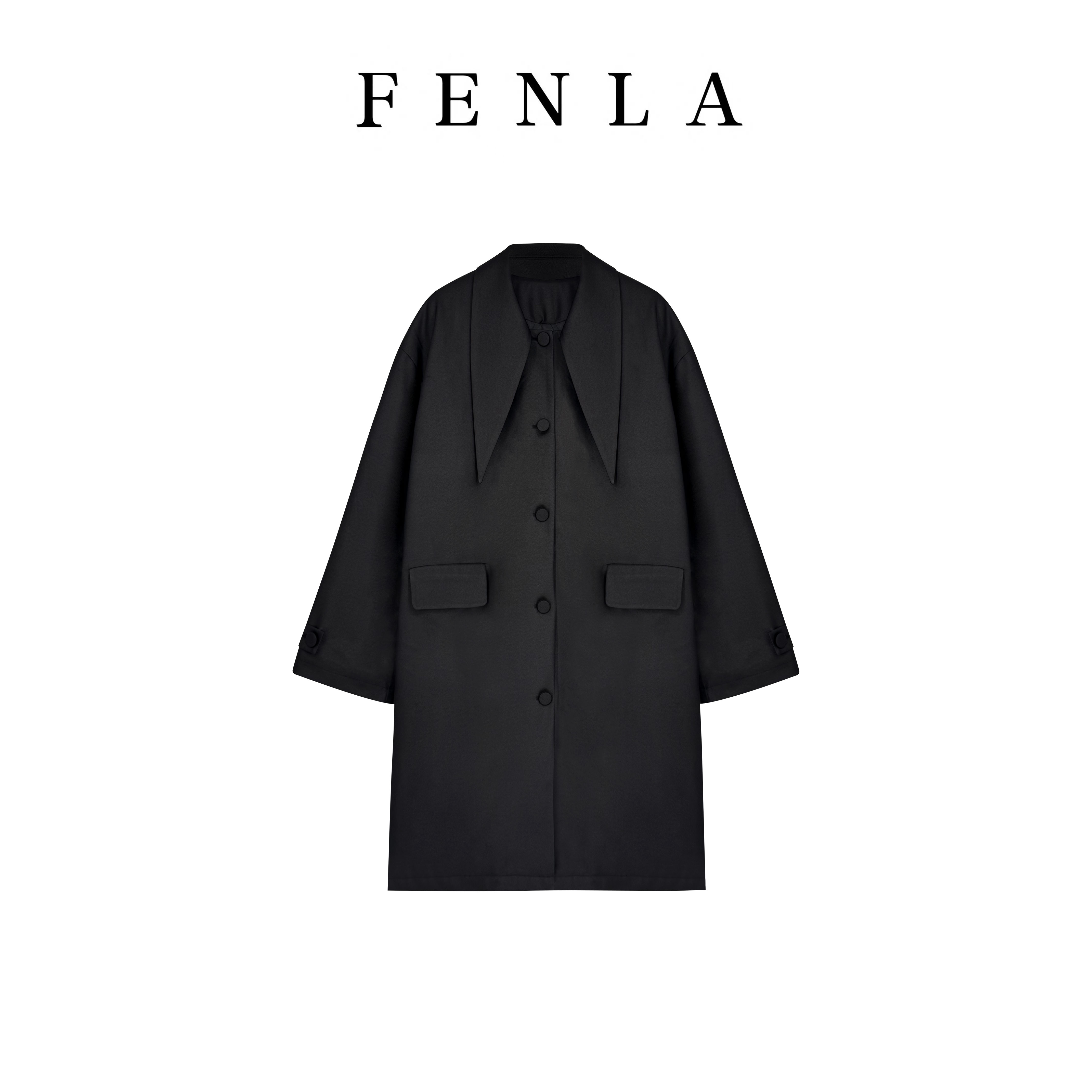 夹棉风衣外套设计感中宽松外套