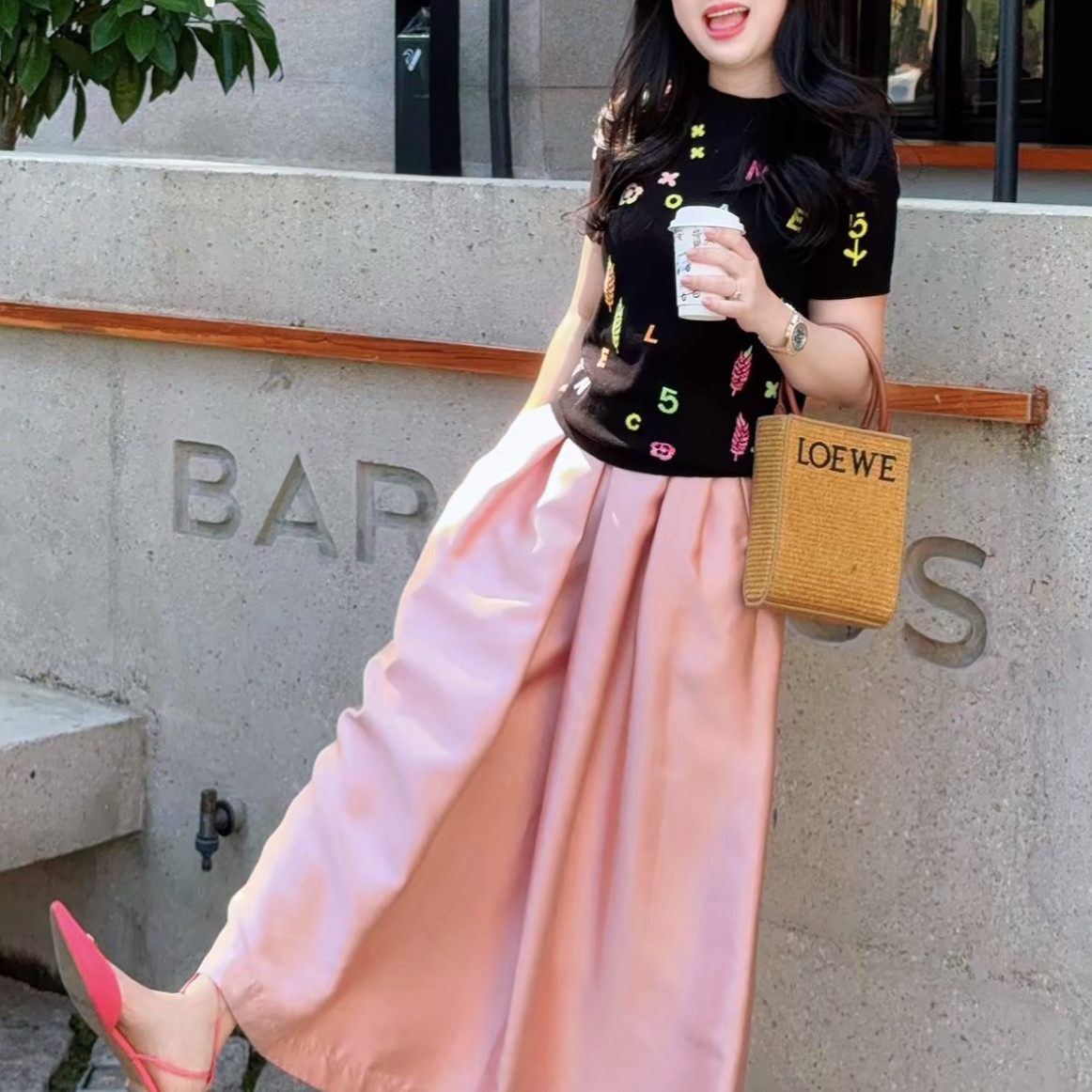 【惠姐私服】｛流光｝定制高腰粉色时尚显瘦篷感浪漫半身裙 83670
