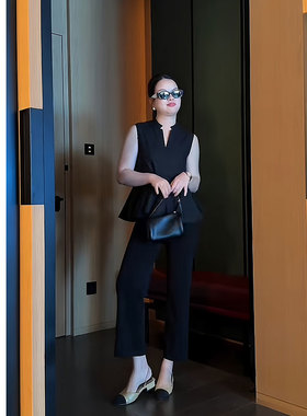 【惠姐私服】高腰舒适松紧腰时尚百搭显瘦烟管裤休闲裤 83805