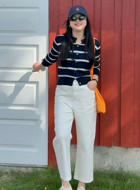 【惠姐私服】自制直筒宽松百搭长裤子美式水洗阔腿牛仔裤 85020