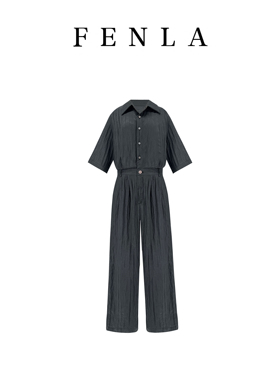 【惠姐私服】气质短袖连体裤休闲收腰连衣裤高腰阔腿裤 83816