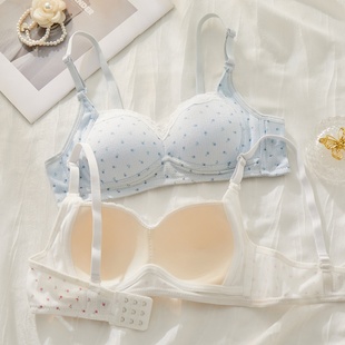 内衣女夏季 无痕聚拢小胸学生初高中生少女文胸罩无钢圈防下垂 薄款