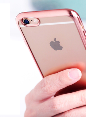 15高级感13玫瑰金12mini适用iphone6/6s手机壳7苹果6plus8透明电镀14pro简约11pro Max硅胶Xs Max/XR软壳3SE2