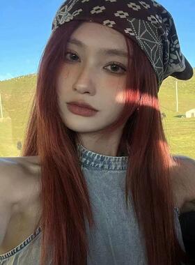 章若楠同款黑白波点丝巾寄脖绑发