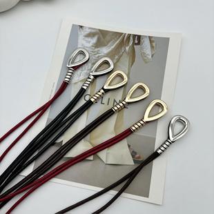 皮带腰绳 百搭长款 2025新款 软皮绳细腰带女配裙子大衣外套收腰时尚