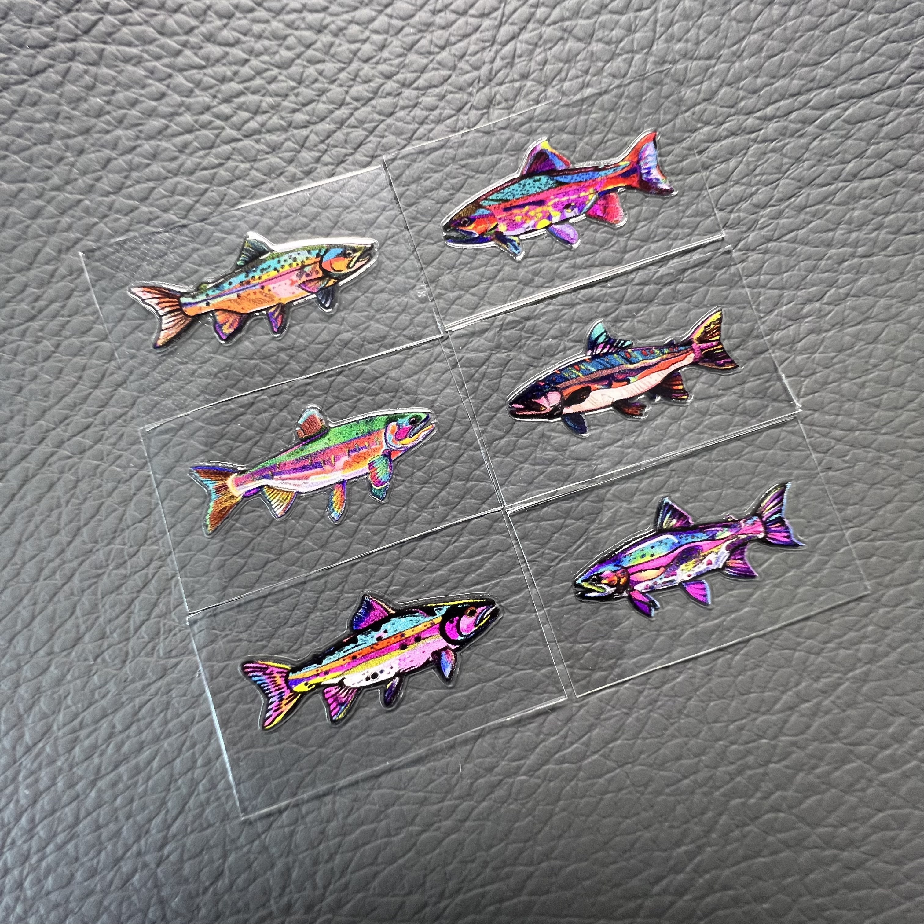 路亚贴纸 汽车鱼贴纸 路亚竿渔轮防水转印贴纸 鳟鱼马口虹鳟贴纸