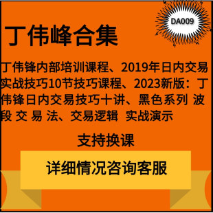 丁伟峰2023期货视频新版日内短线实战学习丁伟锋201内部培训教程