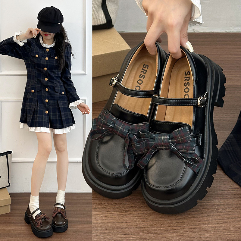 日系jk可爱蝴蝶结厚底圆头深口单鞋女2026春季新款百搭通勤小皮鞋,女鞋,玛丽珍鞋,淘宝优惠券,粉丝福利购,淘宝优惠卷