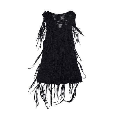 TEAMGEEK手工流苏镂空针织背心