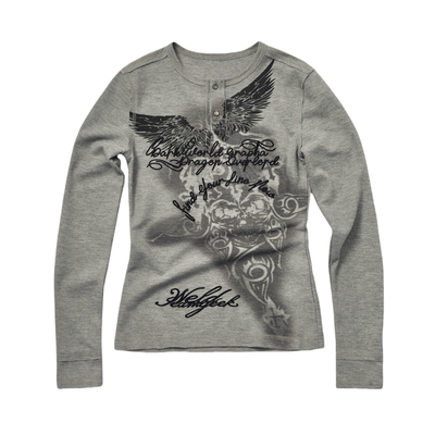 TEAMGEEK复古图腾华夫格亨利衫