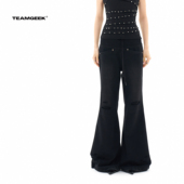 500G全棉重磅水洗破坏中低腰喇叭运动休闲宽松卫裤 TEAMGEEK 24FW