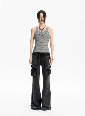 TEAMGEEK 24SS Ton-Up Boys 重工手工铆钉金属朋克拼接修身背心