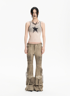 TEAMGEEK 24SS Nocross Nocrown 骷髅十字架肉色网纱背心