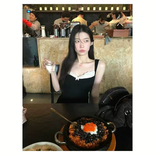 ZY719ZM713新款百搭一字肩两穿蕾丝拼接吊带背心女内搭无