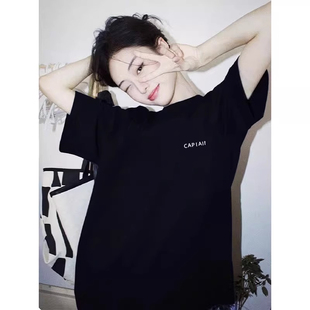 夏季短袖宽松ins简约上衣短袖t恤女潮流新款韩系宽松黑色短袖