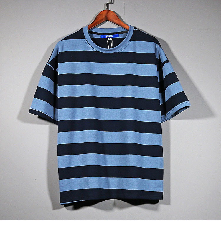 美少男新款T恤美式复古潮流中性男女宽松圆领短袖T恤 条纹撞色tee|ruв категории Мужская одежда, футболка - от Buy2taobao.com для оказания профессиональной услуги покупки агента Taobao