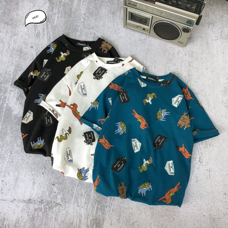 港风短袖t恤男生ins原宿风宽松潮日系潮牌网红cec超火5分五分中袖|ruв категории Мужская одежда, футболка - от Buy2taobao.com для оказания профессиональной услуги покупки агента Taobao