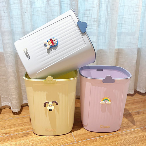 方形垃圾桶家用大容量高颜值卧室卫生间厨房客厅办公室带压圈纸篓