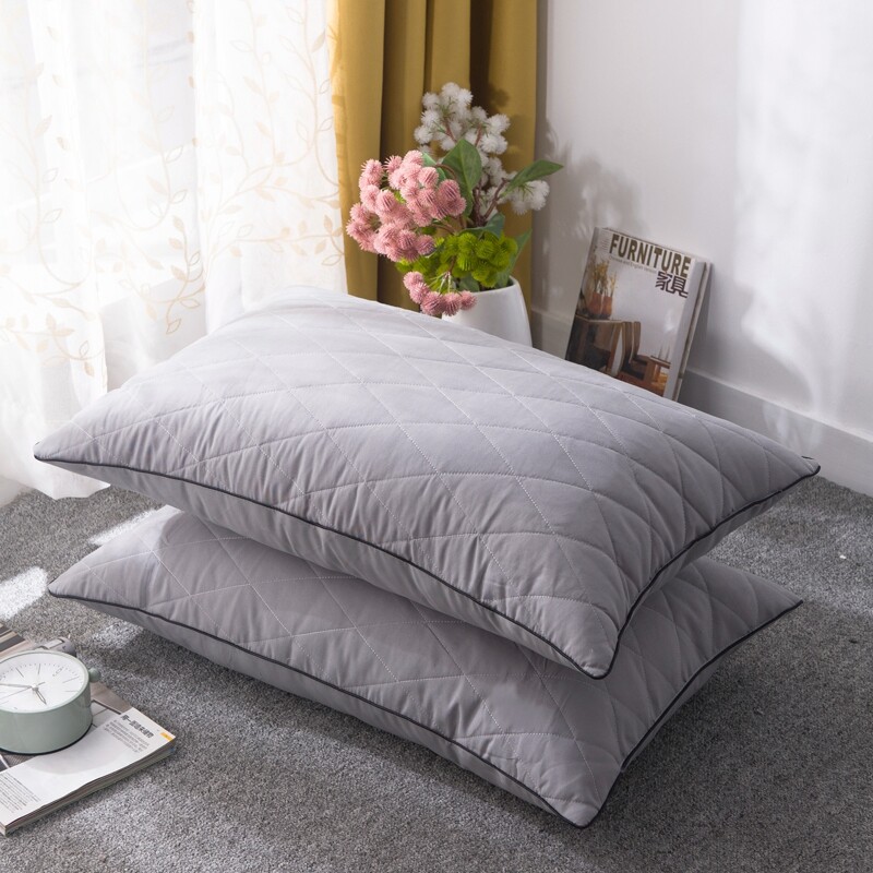 纯色磨毛枕芯正品护颈保健枕抗菌防螨单人高弹枕头芯一对拍2特价